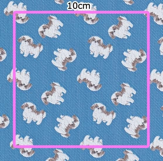 Iruyo】生地 シーズー柄 ジャカード織 ポリエステル100％ 75cm100cm 撥
