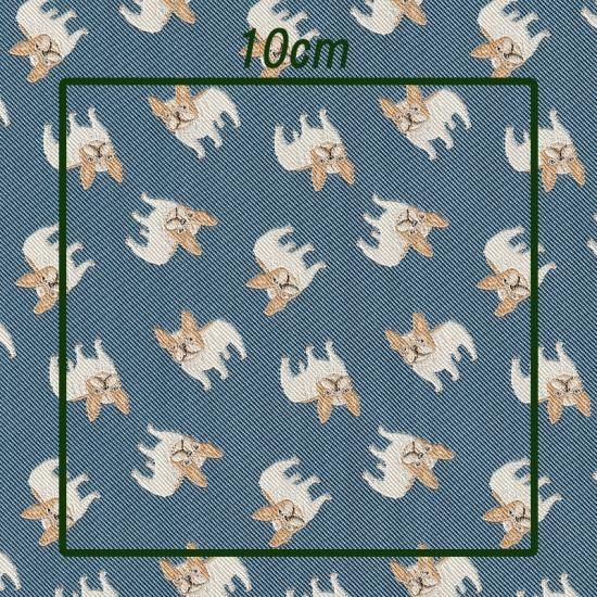 Iruyo】生地 フレンチブルドッグ柄 ジャカード織 ポリエステル