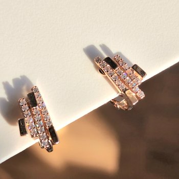 Stud Pink Gold Clip-on Earrings - CAMELO