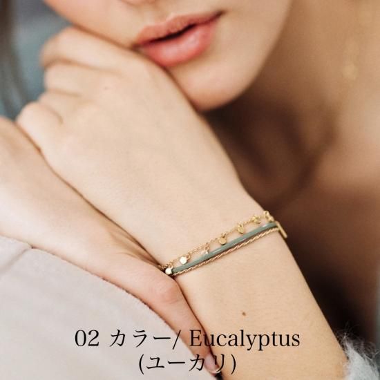 フランス アクセサリー【フラワーズフォーゾ・エ】レザー ブレスレット