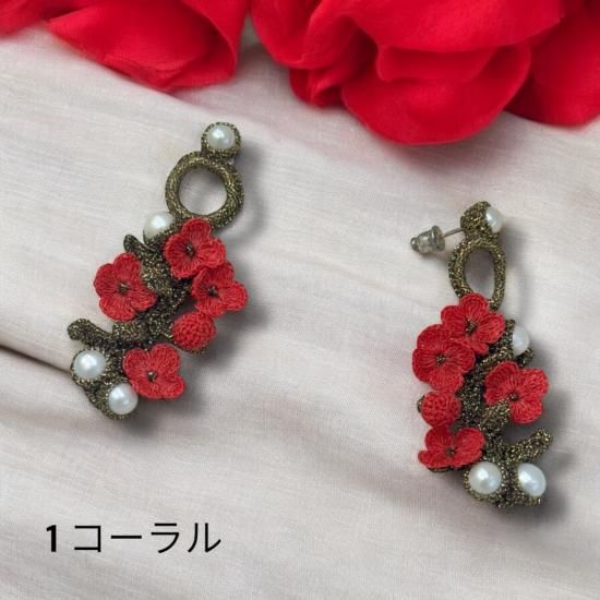 ルクセンブルク ピアス レース パールピアス アトリエ・ゴドレ