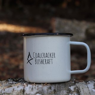 COALCRACKER BUSHCRAFT Enamel Metal Mug White