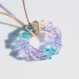 ガラスの輪『リング【ミニ】【桜パステル】』ネックレス【紐の色、長さ選べます】【受注制作】