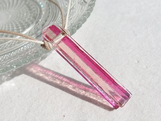 オシャレガラス『スマート【ピンク】』ネックレス【紐の色、長さ選べます】【太チェーン選べます】【受注制作】