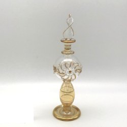 絵付装飾の吹きガラス香水瓶  M (約15-17cm) 1  アロマ容器・アロマボトルで香りをデコレーション♪