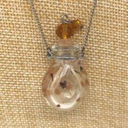 【メール便・送料無料】小さなガラス瓶のアロマペンダント PSK25 ワードローブや気分に合わせて香りを胸元に。可愛いガラスのアクセント♪ 