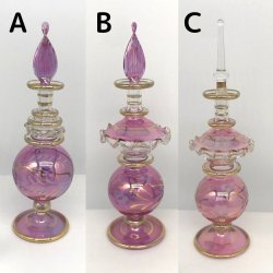 吹きガラスの香水瓶 M (約15-17cm)ピンク  アロマ容器・アロマボトルで香りをデコレーション♪