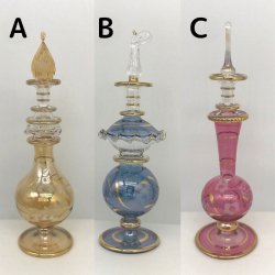 吹きガラスの香水瓶 M (約15-17cm) アロマ容器・アロマボトルで香りをデコレーション♪
