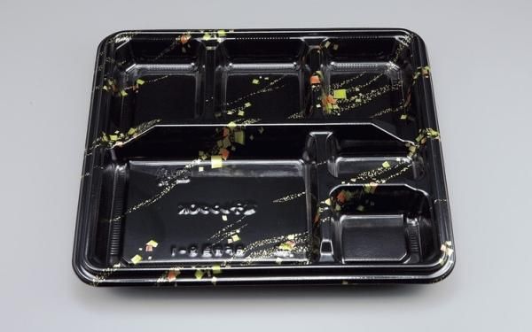 6つ仕切り弁当容器)BF弁当9-1 金の舞 本体蓋セット 50枚/木具輪 6つ仕切り弁当容器)BF弁当9-1 金の舞 本体蓋セット 50枚/木具輪