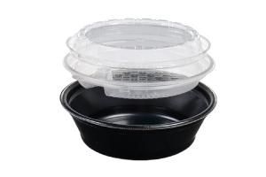 つけ麺・ラーメン容器)DLV麺20(58)or(78) 本体 黒 内嵌合蓋(穴有