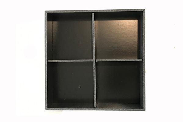 発泡折箱 松花堂4-60 市松黒 4仕切 10個/木具輪 株式会社スドウ