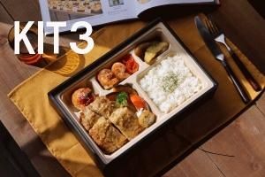 (加熱式弁当箱)蒸熱BOX<br>エコ紙トレー式　kit3(冷凍可)　50個　※受注生産品