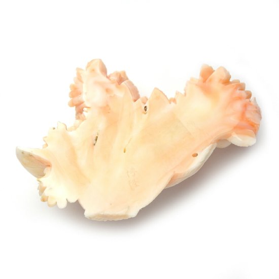 【アンティーク】珊瑚　サンゴ　ルース　花籠　花
