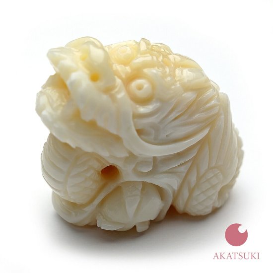 日本産シナ海珊瑚 龍 彫り物 ルース - 宝石珊瑚の卸屋【暁 - Akatsuki -】