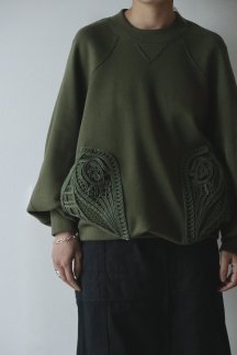 Mame Kurogouchi Cording Embroidered Oversized Sweatshirt