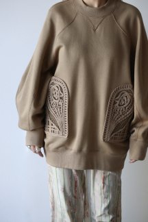 Mame Kurogouchi Cording Embroidered Oversized Sweatshirt