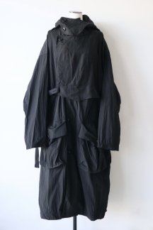 KHOKI Washed linen and taffeta coat