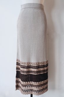 Mame Kurogouchi Multi Pattern Knitted Skirt