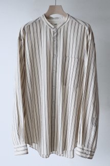<img class='new_mark_img1' src='https://img.shop-pro.jp/img/new/icons20.gif' style='border:none;display:inline;margin:0px;padding:0px;width:auto;' />【20%OFF】unfil Striped Cotton-Voile Band Collar Shirt