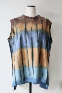 CURRENTAGE Multiple Dye No-sleeve T-shirts