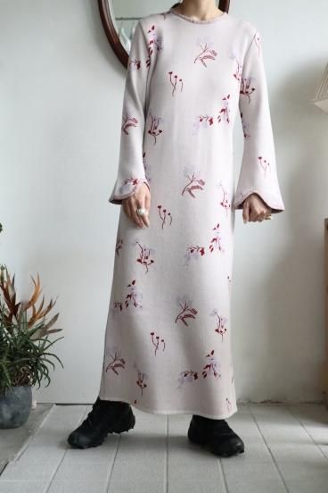 mame　Floral Jacquard knitte Dress