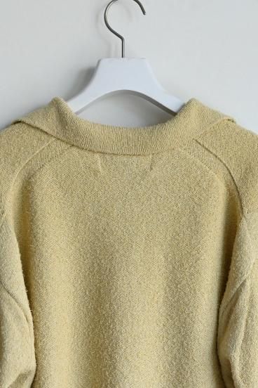 unfil / Silk & Cotton Boucle' Open Collar Sweater - HEIRLOOM