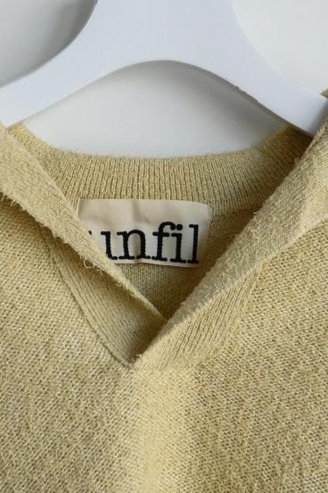 unfil / Silk & Cotton Boucle' Open Collar Sweater - HEIRLOOM