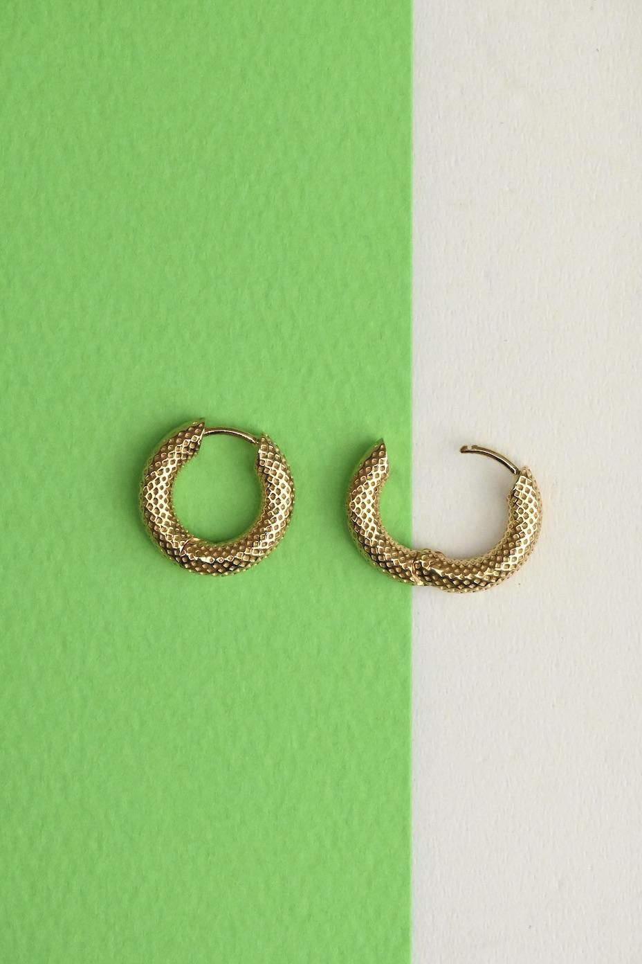 値下！R.ALAGAN ララガン　ralagan ブラウンゴールド フープピアス R.ALAGAN/SHIMA HOOPS(GOLD)