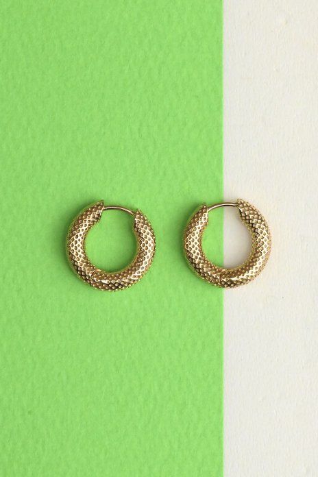 R.ALAGAN / Tiny Dot Hoops - Gold 