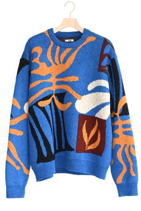 KHOKI / Intarsia-knit Pullover - Blue