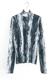 HAKUJI / Print Sheer Rib High Neck Pullover