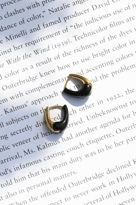 R.ALAGAN / Dipped Tiny Tiny Puffy Hoops - BlackGold