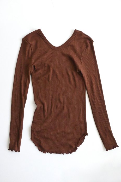 HAKUJI / Wool Rib Long Sleeve Pullover