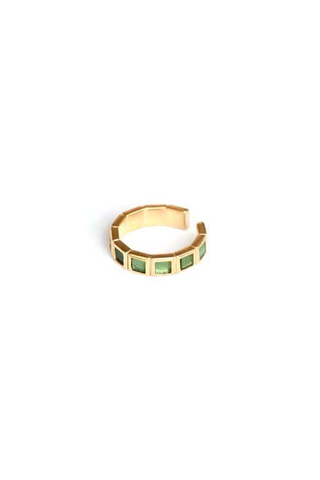 R.ALAGAN / Small Tile Ring - Green Onyx