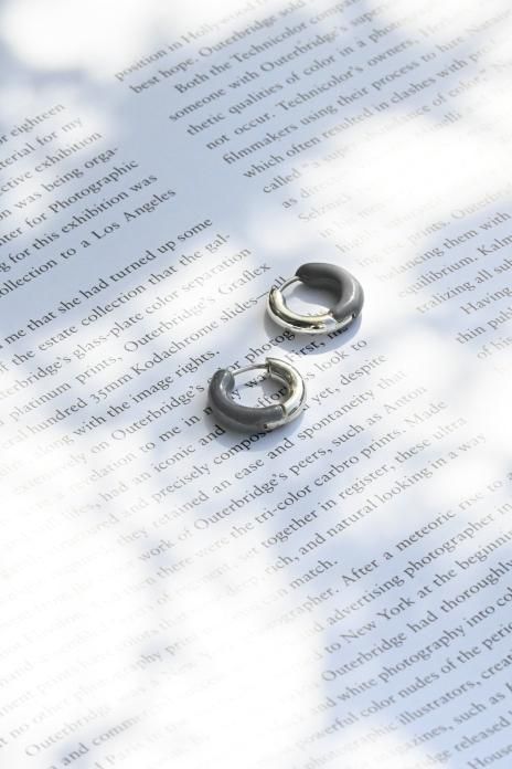 R.ALAGAN / Dipped Tiny All Round Hoops - Gray
