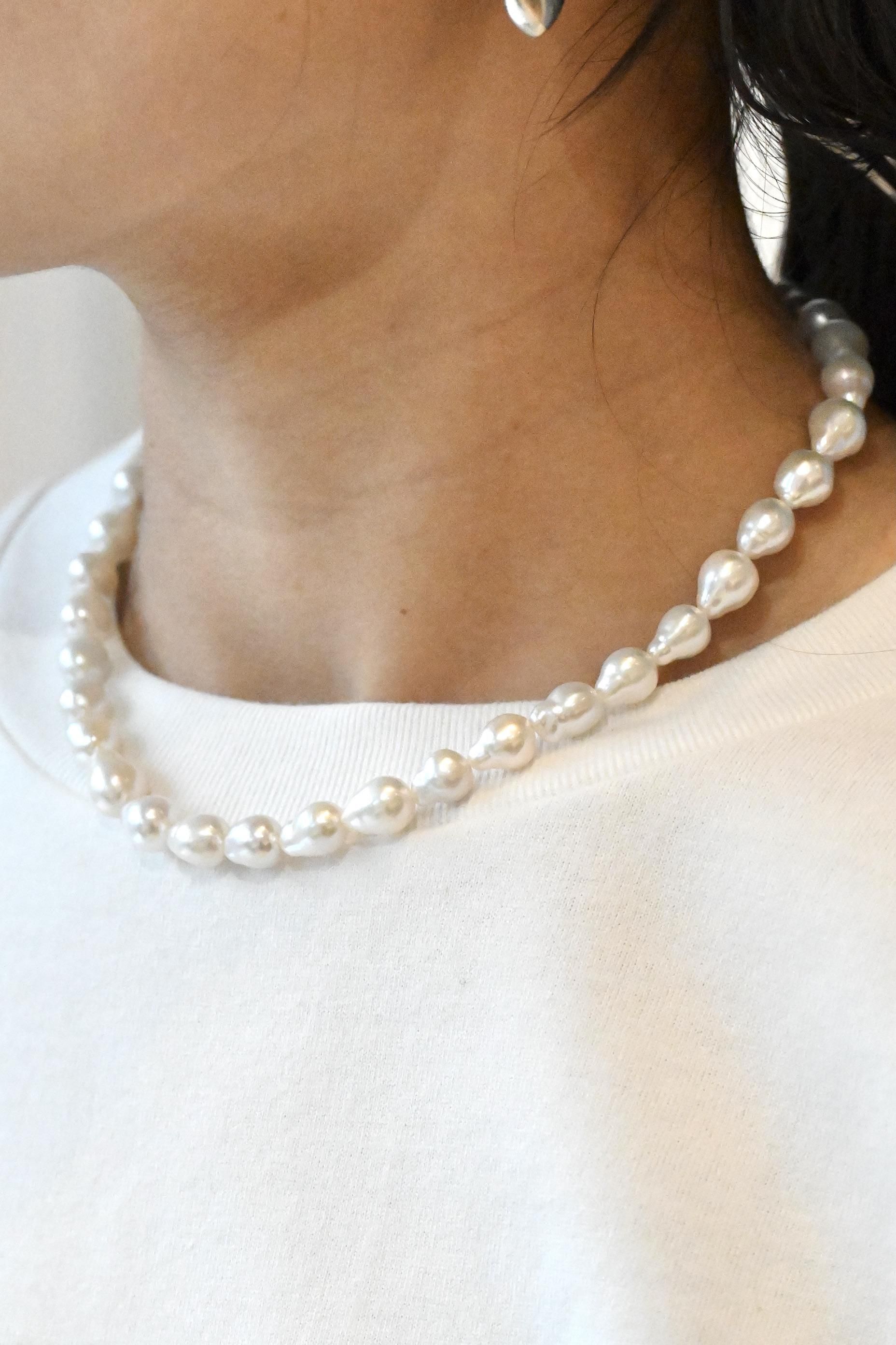 R.ALAGAN / Dewdrop Pearl Collar - Silver - HEIRLOOM