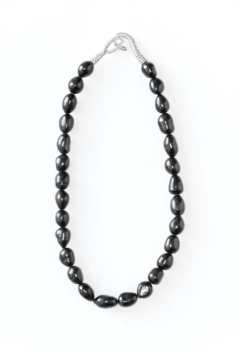 R.ALAGAN / Charcoal Medium Pearl Necllace - Silver