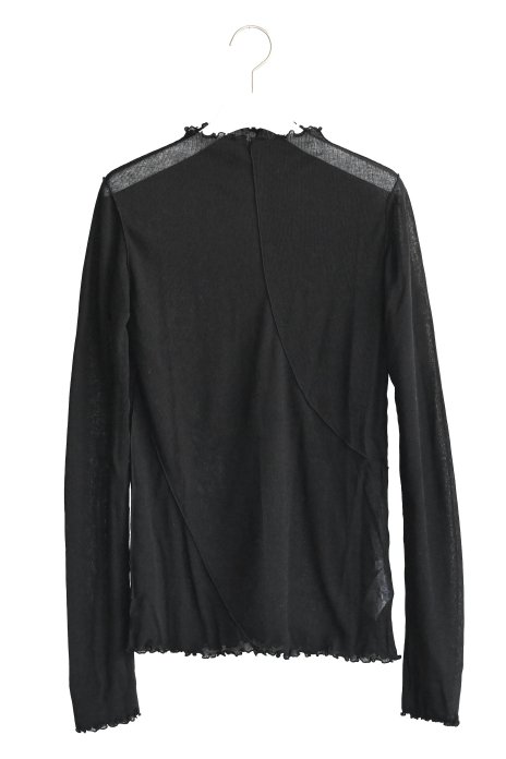 HAKUJI / Sheer Rib Long Sleeve Pullover - Black