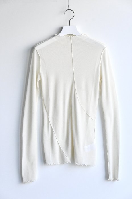 HAKUJI / Sheer Rib Long Sleeve Pullover - Ivory