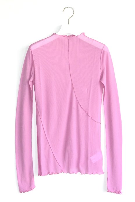 HAKUJI / Sheer Rib Long Sleeve Pullover - Pink