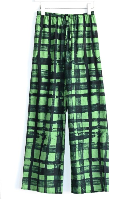 HAKUJI / Checked Print Pants - Green