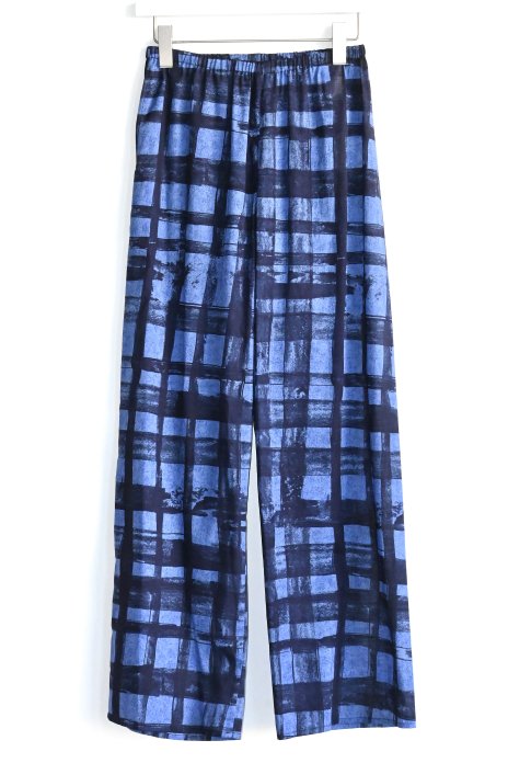 HAKUJI / Checked Print Pants - Blue