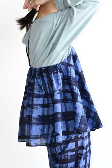 HAKUJI / Checked Print Flare Camisole - Blue