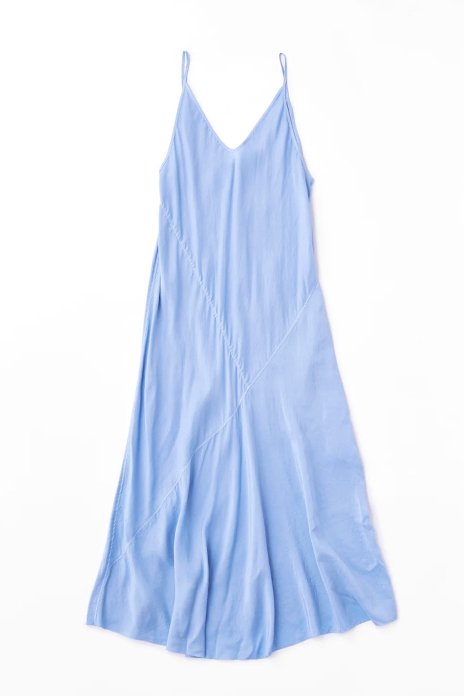 unfil / Silk-Haboti Slip Dress - Sax Blue