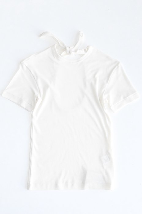 babaco / Twisted Cotton Back Tied T-shirts - Ivory