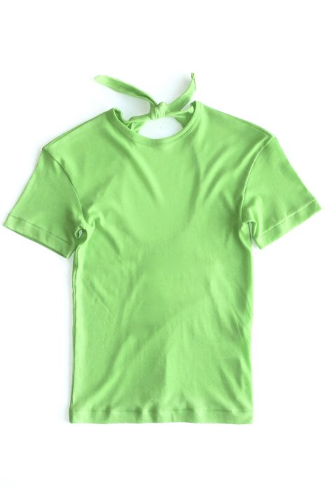 babaco / Twisted Cotton Back Tied T-shirts - Green