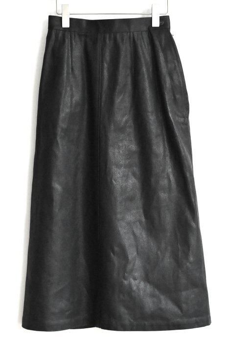 JUN MIKAMI / Black Foil Denim Skirt - Black