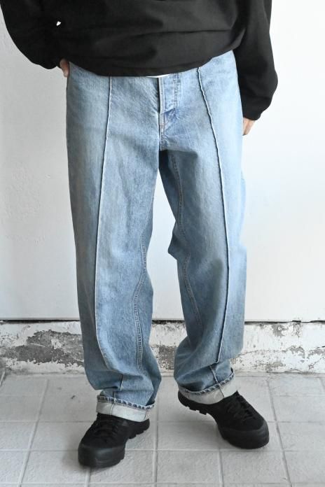 phebus / Washi Denim Straight Pants - Fade Blue