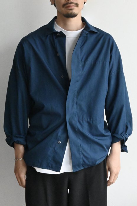 phebus / Garment Dye Cotton Shirts - Nand(blue green)