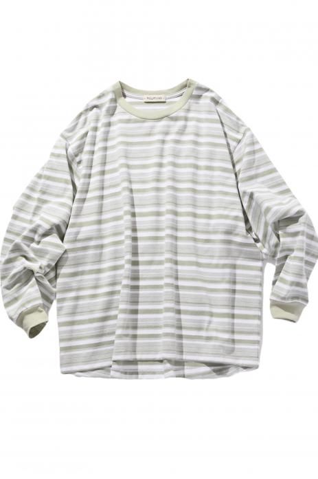POLYPLOID / Oversize Long Sleeve B - Sage  White